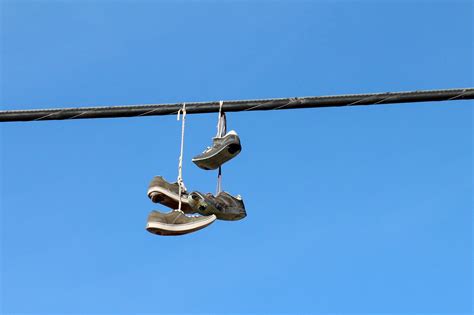 shoes on power lines death.